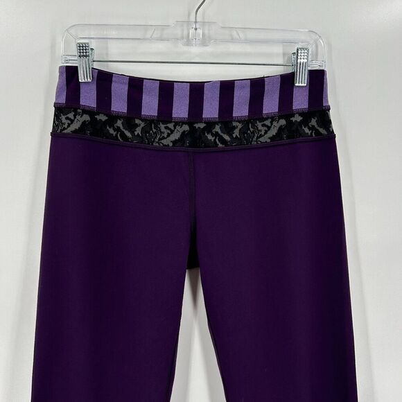 LULULEMON Purple Mid Rise Flare Workout Athletic Leggings Groove Pants Size 6 - Picture 6 of 12